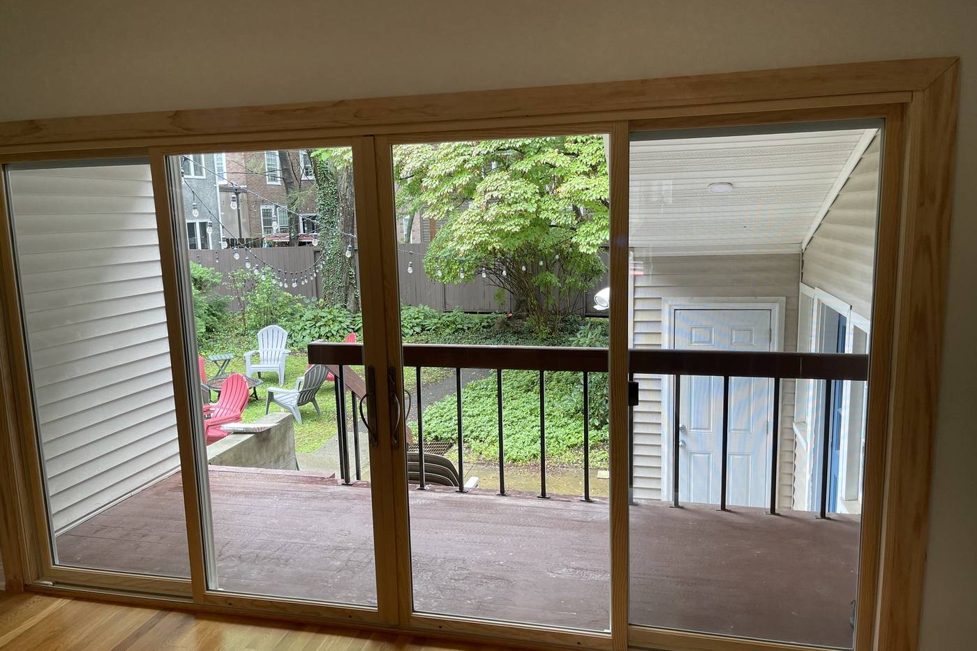 A new patio door and railing